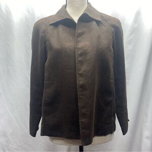 Talbots Pure Irish Linen Dark Brown Open Jacket Women’s MP LIGHTWEIGHT LUXURY